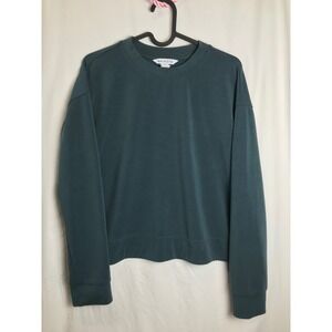 Athleta Womens Coaster Luxe Sweatshirt Teal Green Modal Blend Pullover Size S